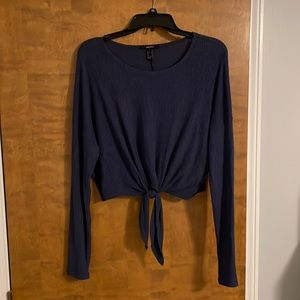 Blue Forever 21 tie sweater size M